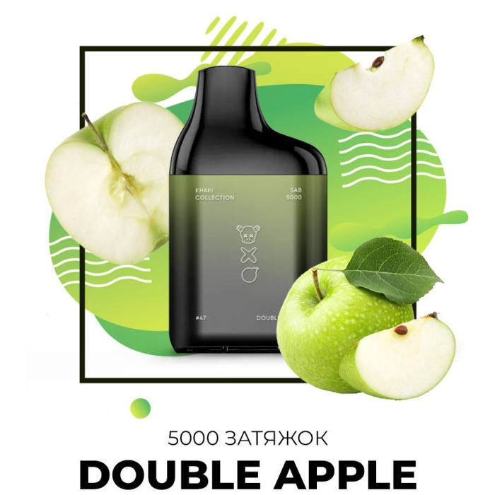 Одноразка SAB 5000 затяжок №47 Double Apple зі смаком подвійного ябулка ...