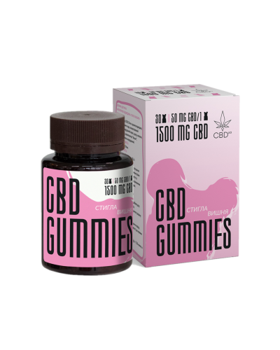 Желатинові Ведмедики CBD 50мг/шт "Стигла Вишня" (пачка 30шт)
