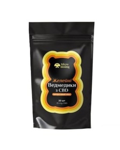 Желатиновые Мишки CBD 25мг/шт "цитрусовый микс" (пачка 20шт)