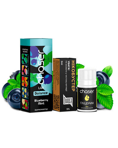 Набір для самозамісу Chaser LUX 30 мл "Blueberry Mint" зі смаком чорниця м'ята