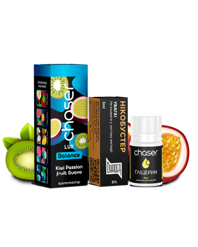 Набір для самозамісуCHASER Lux 30 мл "KIWI PASSION FRUIT GUAVA" зі смаком ківі маракуйя гуава