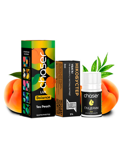 НАБОР ДЛЯ САМОЗАМЕСА CHASER LUX 30 МЛ "PEACH TEA" СО ВКУСОМ ПЕРСИКОВОГО ЧАЯ