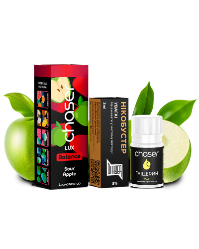 НАБОР ДЛЯ САМОЗАМЕСА CHASER LUX 30 МЛ "SOUR APPLE" СО ВКУСОМ КИСЛОГО ЯБЛОКА