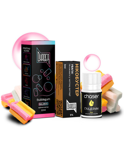 НАБОР ДЛЯ САМОЗАМЕСА CHASER BLACK 30 МЛ "BUBBLEGUM" СО ВКУСОМ СЛАДКОЙ ЖВАЧКИ