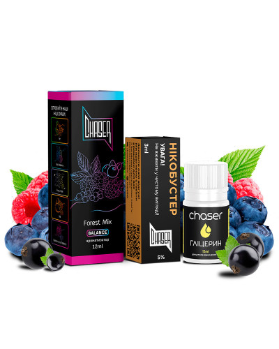 НАБОР ДЛЯ САМОЗАМЕСА CHASER BLACK 30 МЛ "FOREST MIX" СО ВКУСОМ ЧЕРНИКИ СМОРОДИНЫ МАЛИНЫ