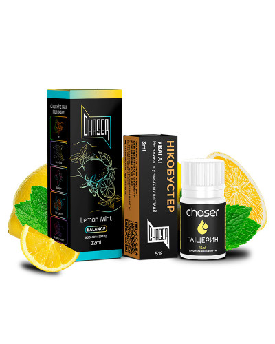 НАБІР ДЛЯ САМОЗАМІСУ CHASER BLACK 30 МЛ "LEMON MINT" ЗІ СМАКОМ ЛИМОНА ТА М'ЯТИ