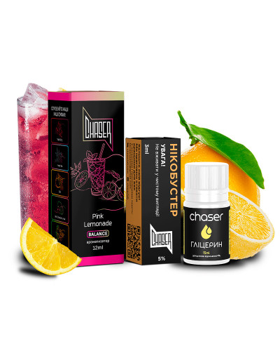 НАБОР ДЛЯ САМОЗАМЕСА CHASER BLACK 30 МЛ "PINK LEMONADE" СО ВКУСОМ РОЗОВОГО ЛИМОНАДА