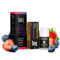 НАБОР ДЛЯ САМОЗАМЕСА CHASER BLACK 30 МЛ "STRAWBERRY BLUEBERRY" СО ВКУСОМ КЛУБНИКИ И ЧЕРНИКИ