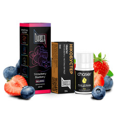 НАБОР ДЛЯ САМОЗАМЕСА CHASER BLACK 30 МЛ "STRAWBERRY BLUEBERRY" СО ВКУСОМ КЛУБНИКИ И ЧЕРНИКИ