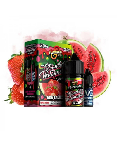 НАБІР ДЛЯ САМОЗАМІСУ FLAMINGO 30 МЛ 50 МГ STRAWBERRY WATERMELON ЗІ СМАКОМ ПОЛУНИЦІ ТА КАВУНА