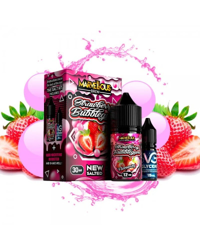 НАБІР ДЛЯ САМОЗАМІСУ MARVELOUS 30 МЛ 50 МГ STRAWBERRY BUBBLEGUM ЗІ СМАКОМ ПОЛУНИЧНОЇ ЖУЙКИ