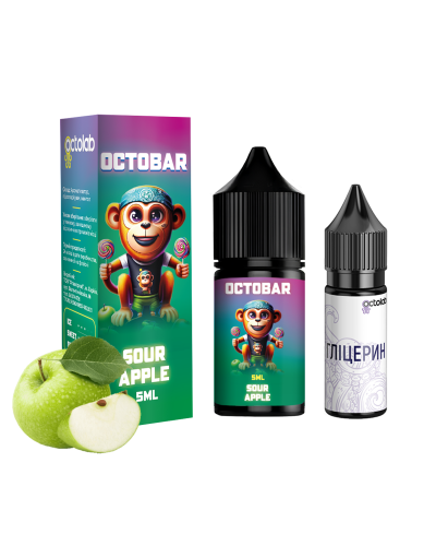 Набір для самозамісу OCTOBAR NFT 10 мл 50 мг "Sour Apple" зі смаком кислого яблука