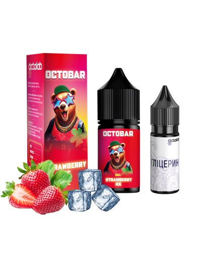 Набір для самозамісу OCTOBAR NFT 10 мл 50 мг Strawberry Ice зі смаком полуниця лід