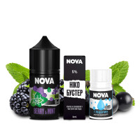 НАБІР ДЛЯ САМОЗАМІСУ NOVA 30 МЛ 50 МГ BERRY MINT ЗІ СМАКОМ ЯГІД З М'ЯТОЮ