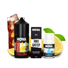 НАБІР ДЛЯ САМОЗАМІСУ NOVA 30 МЛ 50 МГ COLA LEMON ЗІ СМАКОМ КОЛИ ТА ЛИМОНА