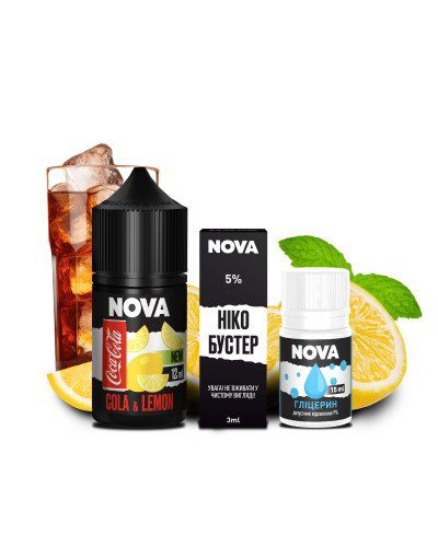 НАБІР ДЛЯ САМОЗАМІСУ NOVA 30 МЛ 50 МГ COLA LEMON ЗІ СМАКОМ КОЛИ ТА ЛИМОНА