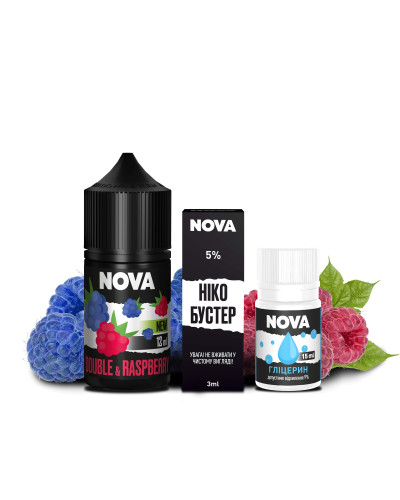 НАБОР ДЛЯ САМОЗАМЕСА NOVA 30 МЛ 50 МГ DOUBLE RASPBERRY СО ВКУСОМ ДВОЙНОЙ МАЛИНЫ