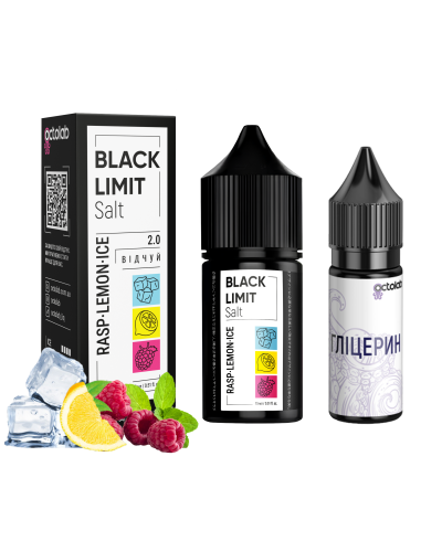 Набір для самозамісу Octobar Black Limit 30 мл 50 мг Raspberry Lemon Ice (малина лимон лід)