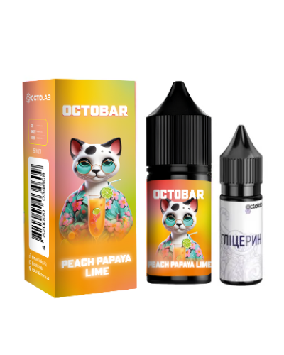Набор для самозамеса OCTOBAR NFT 30 мл 50 мг "Peach Papaya Lime" со вкусом Персика, Папаи и Лайма