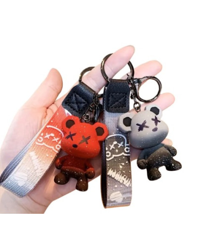 Брелки для ключів Fashion "Teddy Bear" 2 шт (пара сірий і червоний)