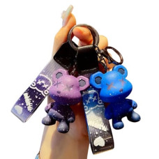 Брелки для ключів Fashion "Teddy Bear"  2 шт (пара фіолетовий і бірюзовий)