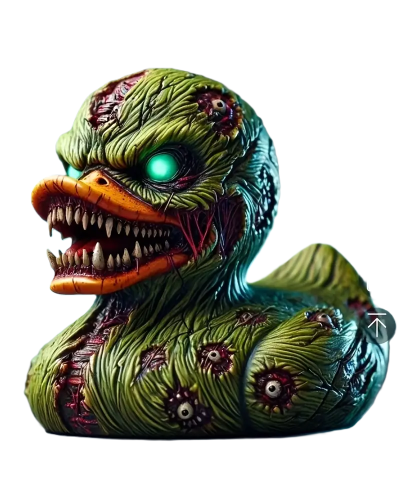 Cool Duck Злой зеленый утенок в стиле хоррор
