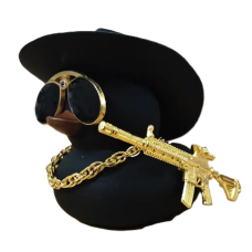 Cool Duck Чорне каченя в капелюсі з гвинтівкою