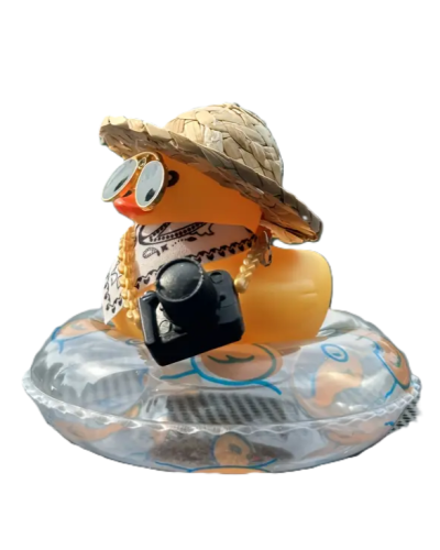 Cool Duck Жовте каченя в капелюсі з камерою та кругом для плавання