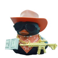 Cool Duck Чорне каченя ковбой в капелюсі з гвинтівкою