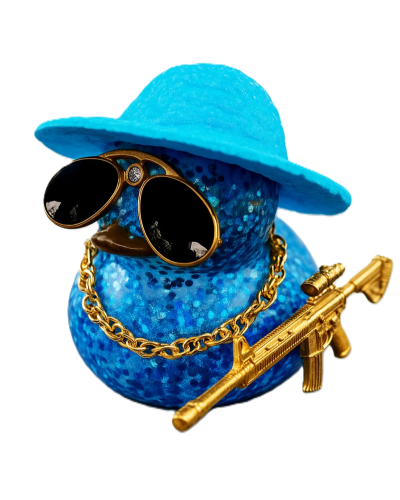 Cool Duck Синє каченя в капелюсі з гвинтівкою (Діско-стайл)