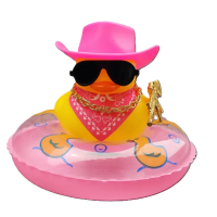Cool Duck Жовте каченя в капелюсі з рожевим кругом для плавання