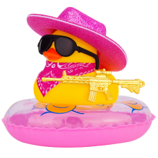 Cool Duck Жовте каченя в капелюсі з рожевим кругом для плавання