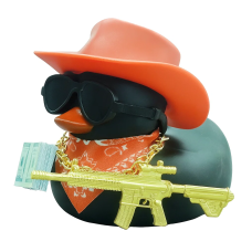 Cool Duck Чорне каченя ковбой в капелюсі з гвинтівкою