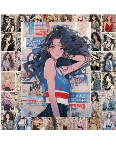 Набор стикеров "Anime Girls" 60 шт