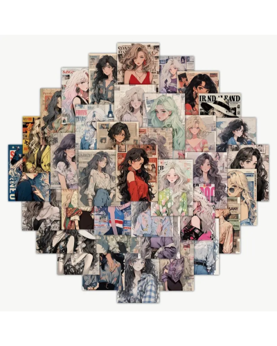 Набор стикеров "Anime Girls" 60 шт