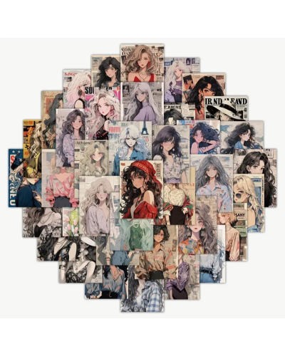 Набор стикеров "Anime Girls" 60 шт