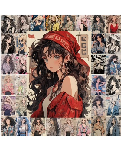 Набор стикеров "Anime Girls" 60 шт