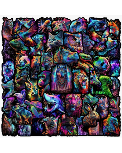 Набір стікерів "Colored Animals" 50 шт