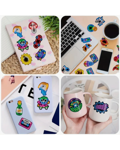 Набір стікерів "Bright Neon" 200 шт