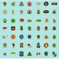 Набор стикеров "Cannabis Style" 100 шт