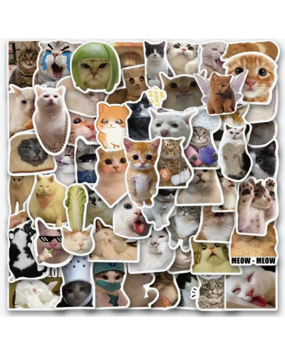 Набор стикеров "Meme Cats" 100 шт