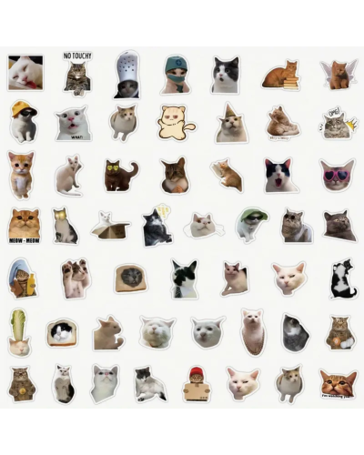 Набор стикеров "Meme Cats" 100 шт