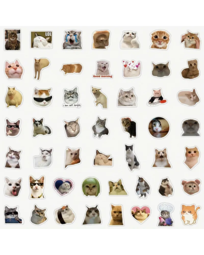 Набор стикеров "Meme Cats" 100 шт