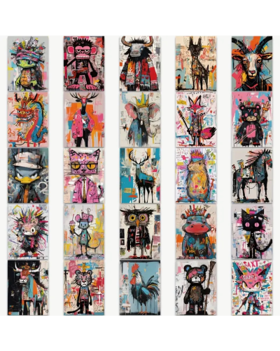 Набор стикеров "Street Art Animals" 50 шт