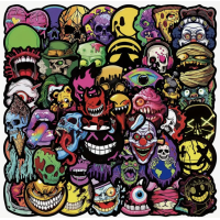 Набір стікерів "Scary" 50 шт