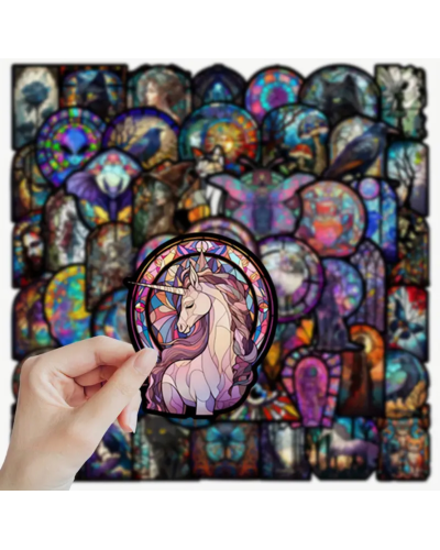 Набір стікерів "Stained Glass" 50 шт