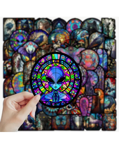 Набір стікерів "Stained Glass" 50 шт
