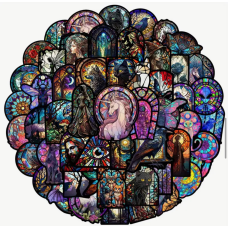 Набір стікерів "Stained Glass" 50 шт