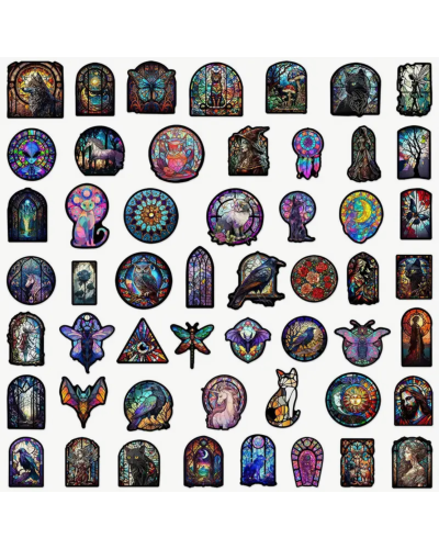 Набір стікерів "Stained Glass" 50 шт