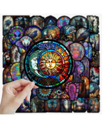 Набір стікерів "Stained Glass" 50 шт